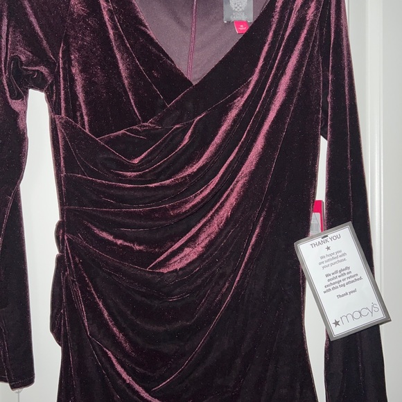Vince Camuto long sleeve draped velvet dress - Picture 10 of 12